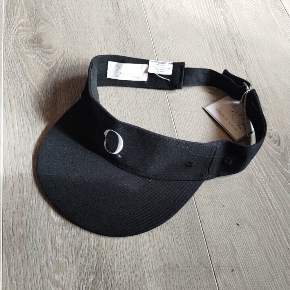 Oprah Store Visor Cap Hat O Logo Black Adjustable Strap Cotton OSFA Winfrey